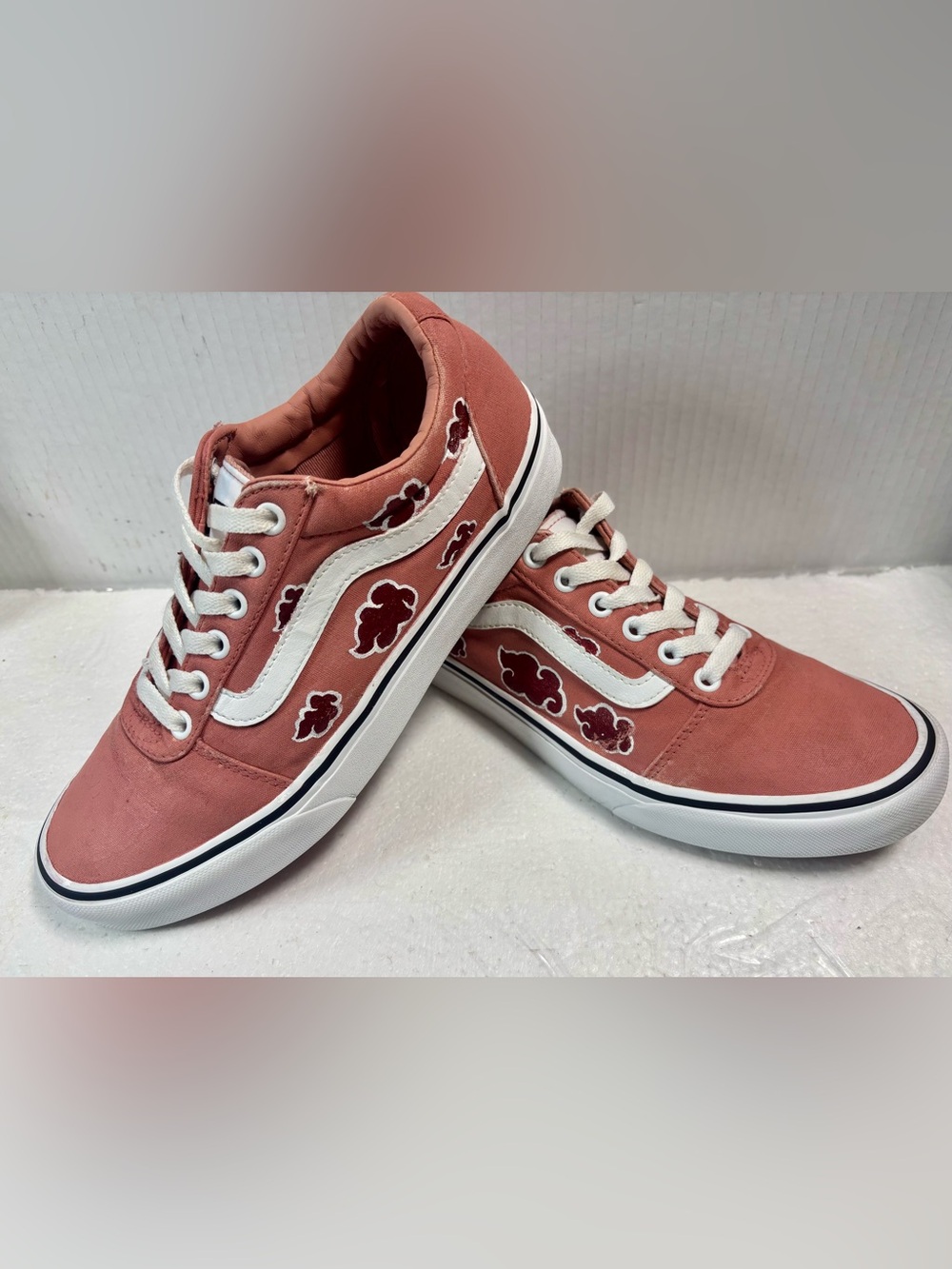 Vans Ward Hand Painted Akatuski  Cloud Anime Naruto Sneakers  Size 8.5